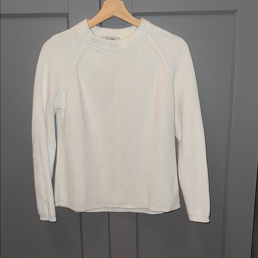 Pura Cashmere Brand 100% cotton fisherman sweater summer white